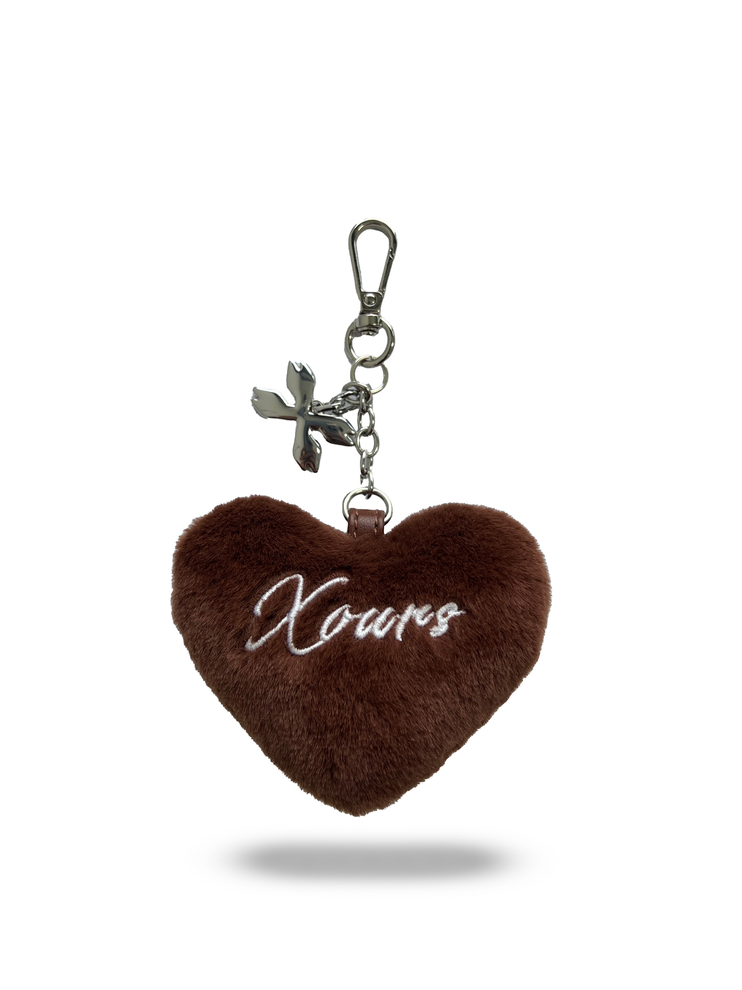 XOURS Heart Fur Charm - Brown