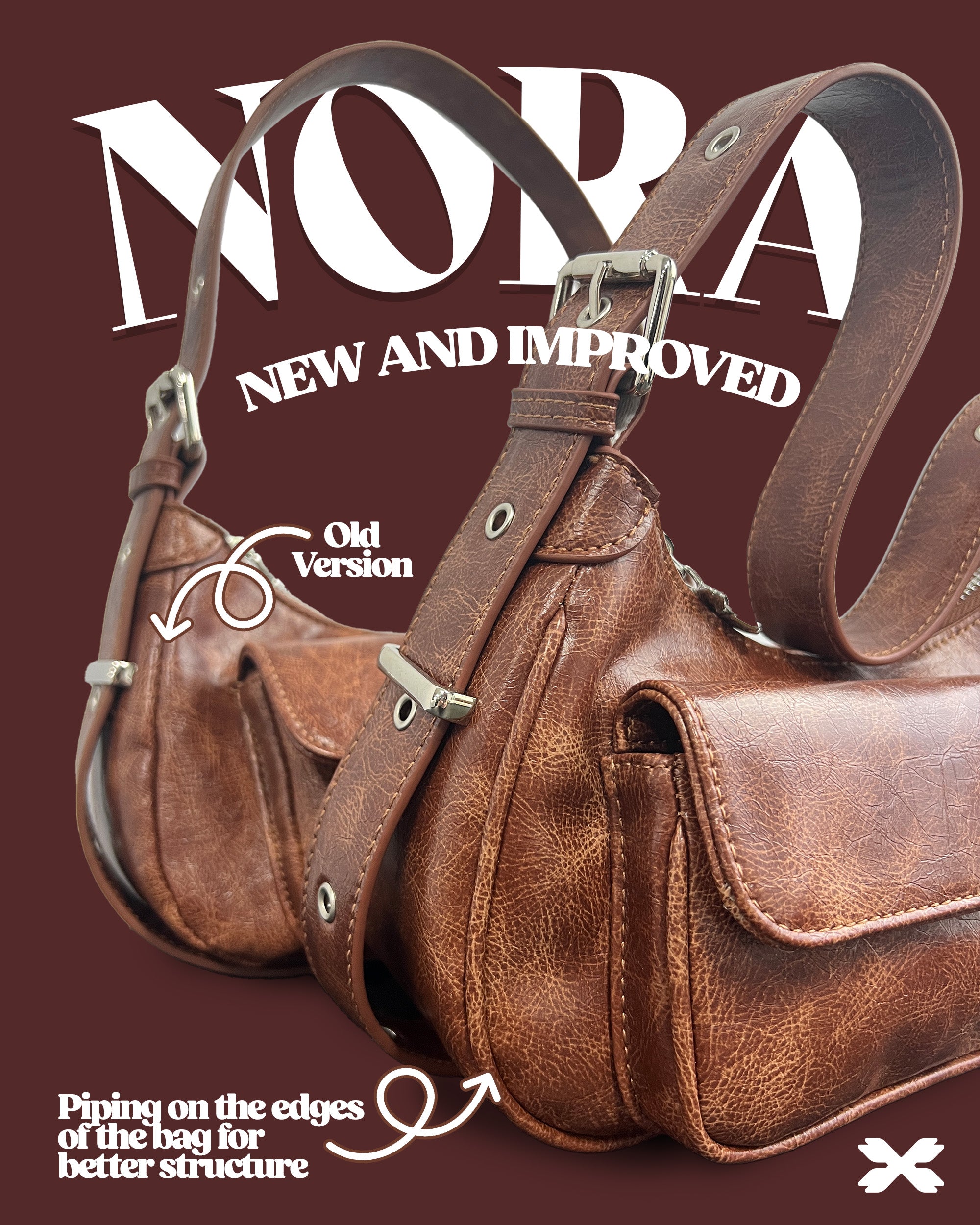 Nora Shoulder/Crossbody Bag - Brown (NEW)