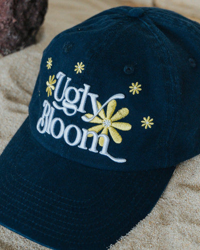 Ugly Bloom - Lemon Daisy Baseball Cap - Navy Blue Colourway
