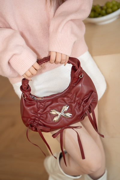 Aria Ribbon Bag - Deep Garnet