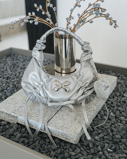 Aria Ribbon Bag - Silver (NEW)
