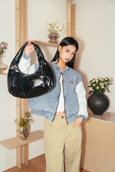 Nova Shoulder Bag - Metallic Black