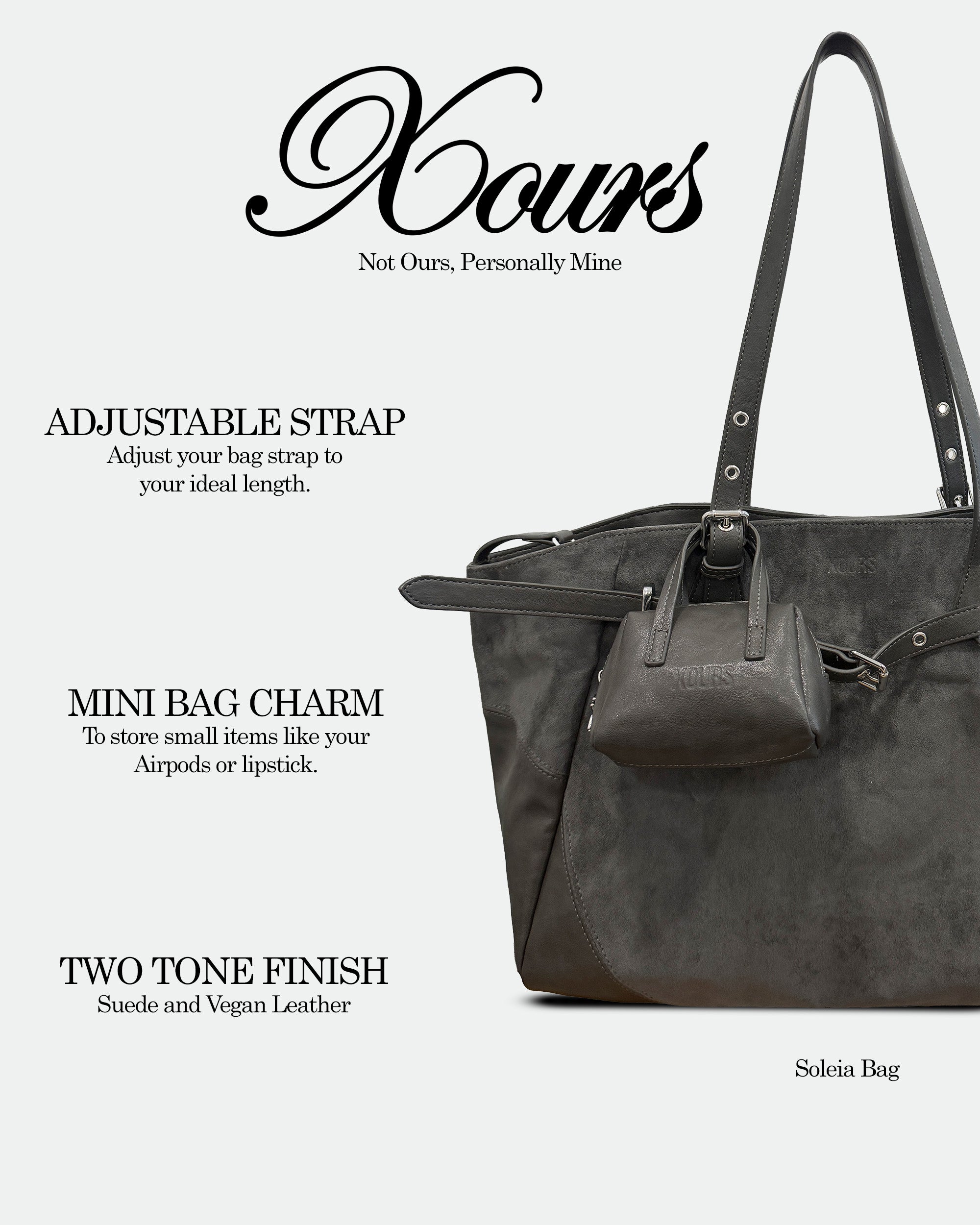 Soleia Bag - Charcoal Grey Colour