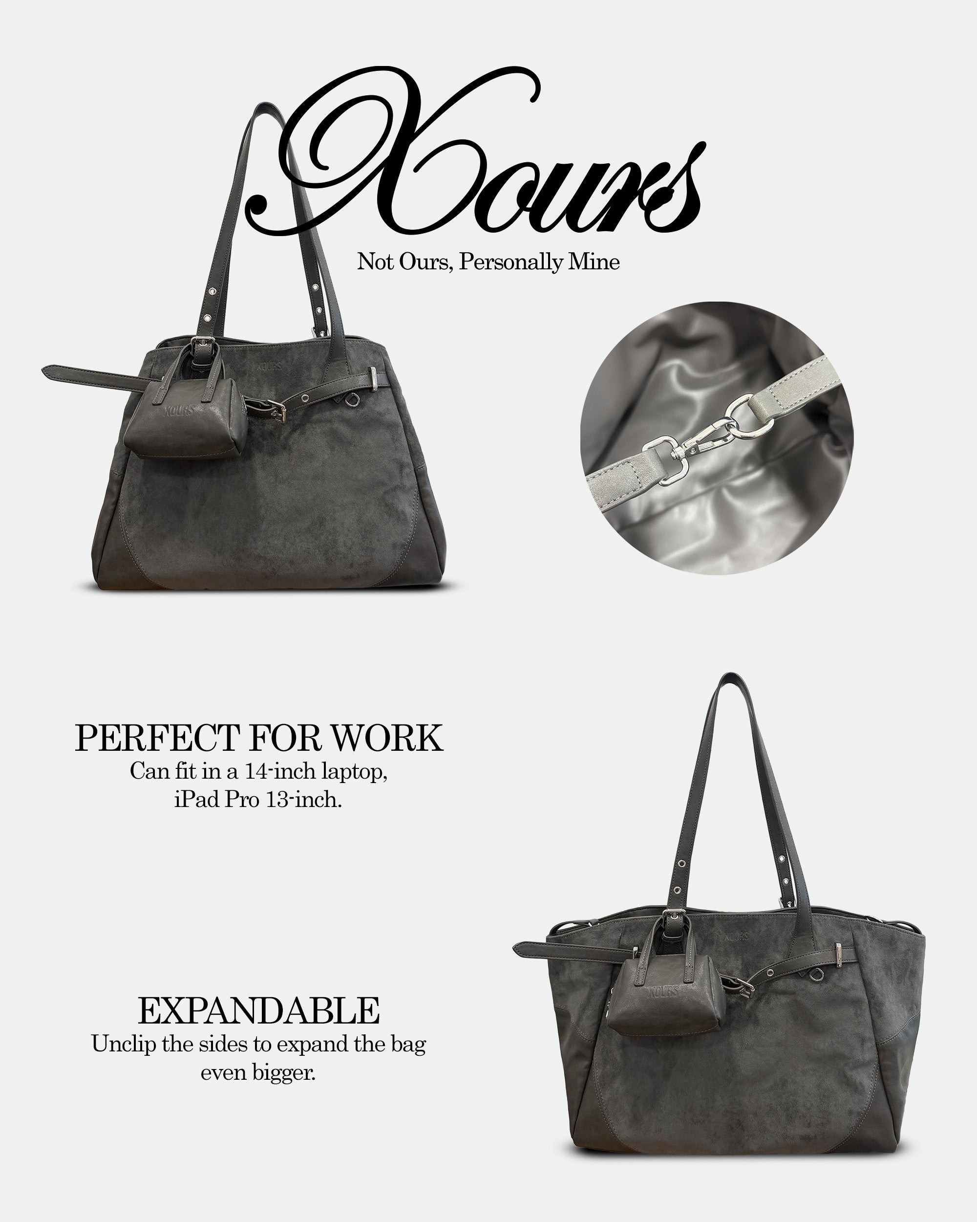 Soleia Bag - Charcoal Grey Colour